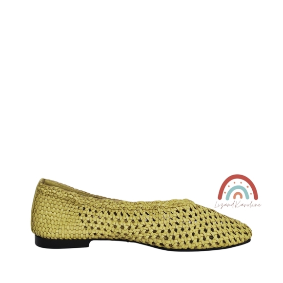 New! Madewell The Mylie Ballet Flat in Handwoven Leather Iced Lemon - Picture 6 of 12